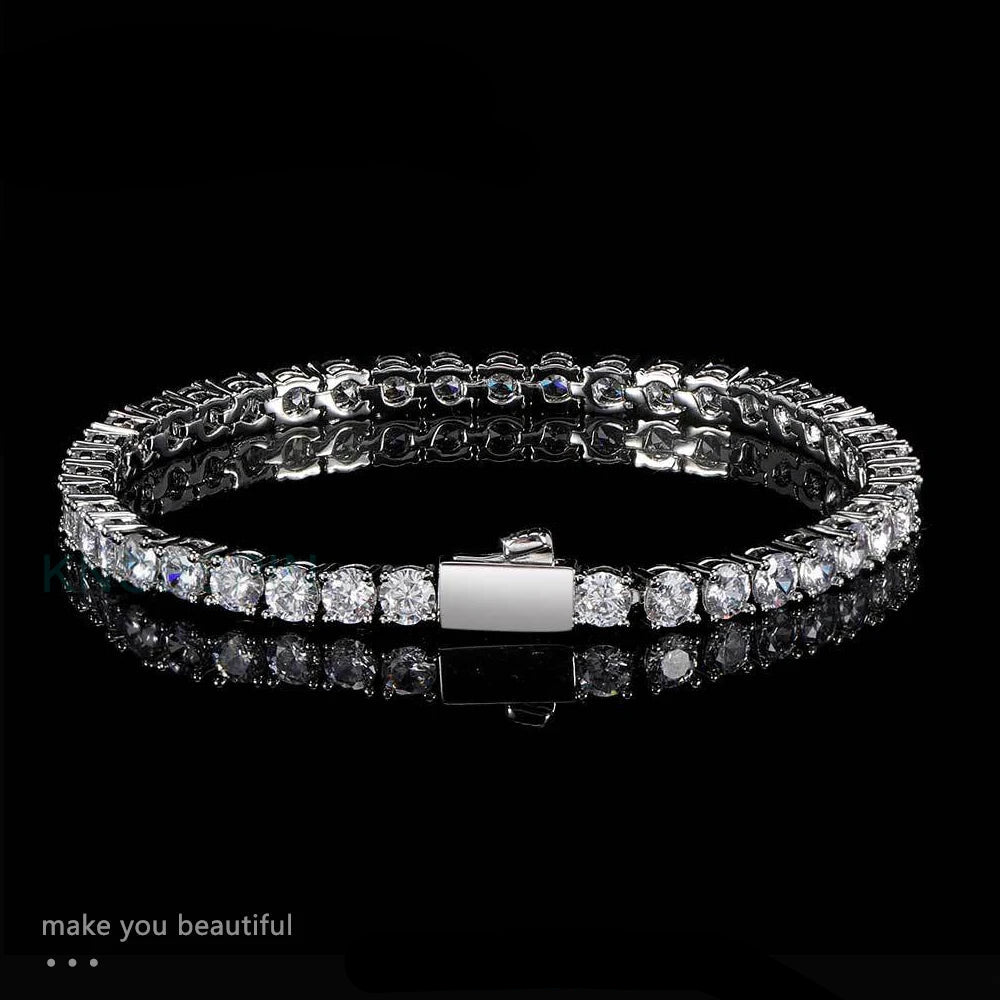 VVS1 Moissanite Tennis Bracelet – 18K Gold Plated 925 Sterling Silver with GRA Certificate