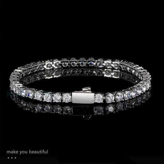 VVS1 Moissanite Tennis Bracelet – 18K Gold Plated 925 Sterling Silver with GRA Certificate