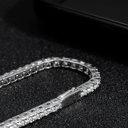 VVS1 Moissanite Tennis Bracelet – 18K Gold Plated 925 Sterling Silver with GRA Certificate