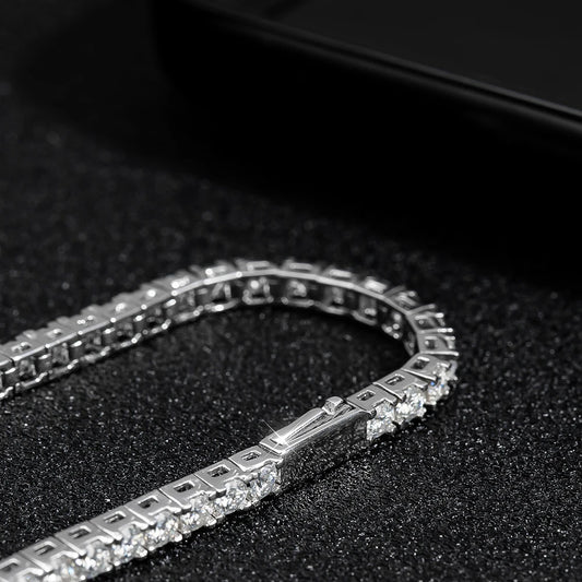 VVS1 Moissanite Tennis Bracelet – 18K Gold Plated 925 Sterling Silver with GRA Certificate