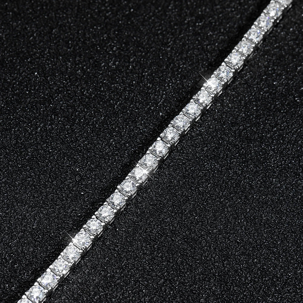 VVS1 Moissanite Tennis Bracelet – 18K Gold Plated 925 Sterling Silver with GRA Certificate
