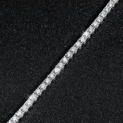 VVS1 Moissanite Tennis Bracelet – 18K Gold Plated 925 Sterling Silver with GRA Certificate